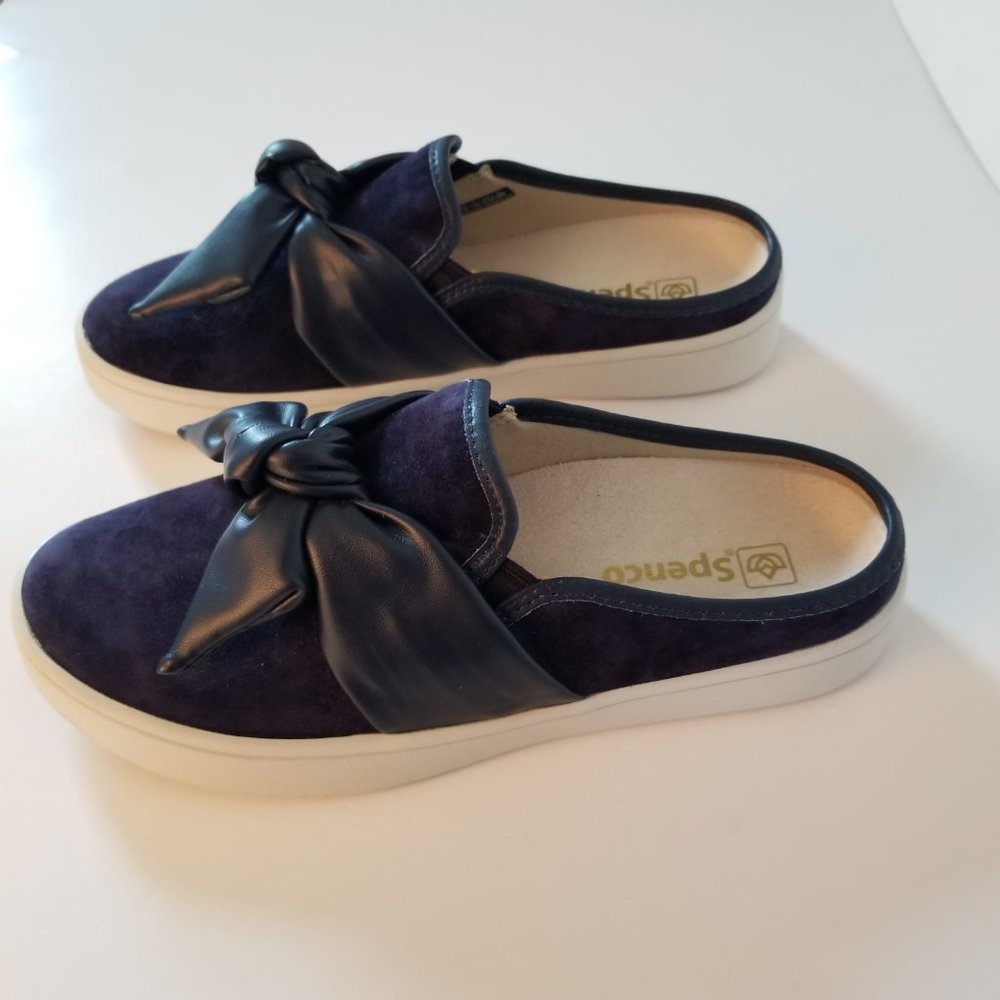 Spenco Barbados Orthotic Navy Suede Sneaker size 7B - Picture 2 of 11